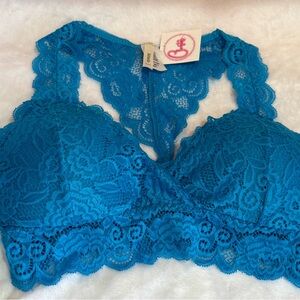 Ash Bright Teal Lace Racerback Bralette